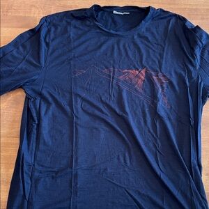 Icebreaker Tech Lite Men's Navy Graphic Crew Neck Long-sleeve T-Shirt